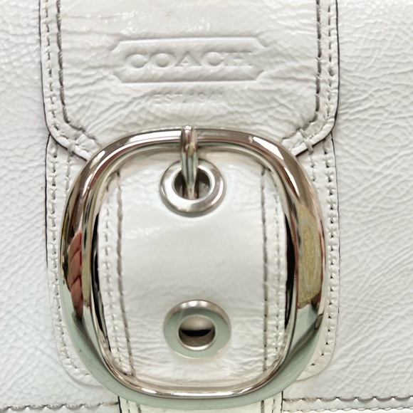 Coach White Patented Leather Clutch - Picture 2 of 12